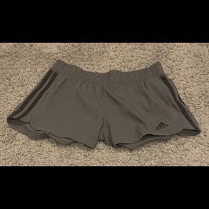 Adidas grey and black shorts